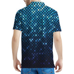 Blue Disco Lights Pattern Print Men's Polo Shirt