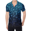 Blue Disco Lights Pattern Print Men's Shirt