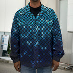 Blue Disco Lights Pattern Print Men's Shirt Jacket
