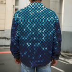 Blue Disco Lights Pattern Print Men's Shirt Jacket