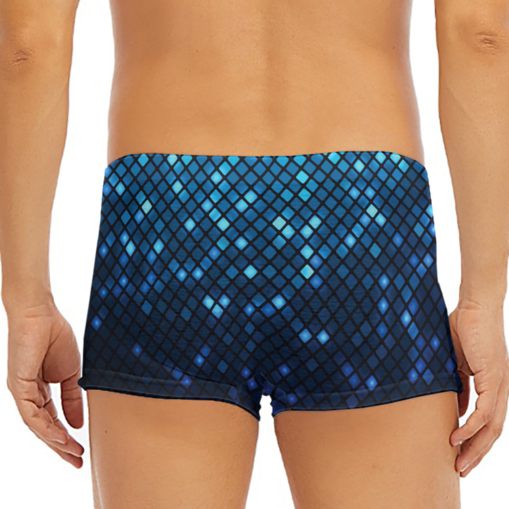 Blue Disco Lights Pattern Print Men's Short Boxer Briefs