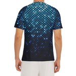 Blue Disco Lights Pattern Print Men's Short Sleeve Rash Guard