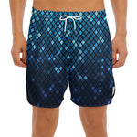 Blue Disco Lights Pattern Print Men's Split Running Shorts