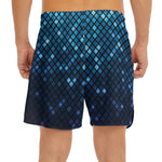 Blue Disco Lights Pattern Print Men's Split Running Shorts