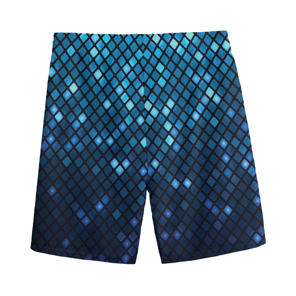 Blue Disco Lights Pattern Print Men's Sports Shorts