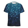 Blue Disco Lights Pattern Print Men's Athletic T-Shirt
