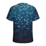 Blue Disco Lights Pattern Print Men's Sports T-Shirt