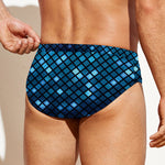 Blue Disco Lights Pattern Print Men's Swim Briefs