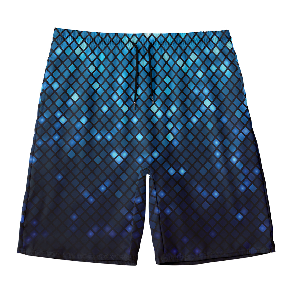 Blue Disco Lights Pattern Print Men's Swim Trunks