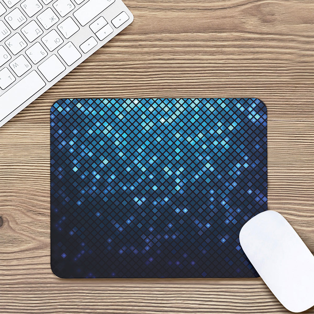 Blue Disco Lights Pattern Print Mouse Pad