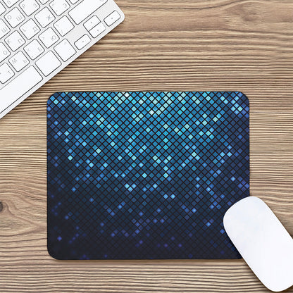 Blue Disco Lights Pattern Print Mouse Pad