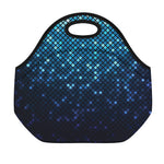 Blue Disco Lights Pattern Print Neoprene Lunch Bag