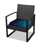 Blue Disco Lights Pattern Print Outdoor Seat Cushion Cover