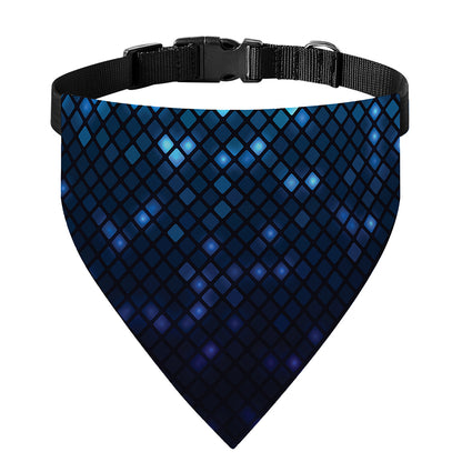 Blue Disco Lights Pattern Print Over The Collar Dog Bandana