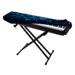 Blue Disco Lights Pattern Print Piano Keyboard Cover