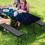 Blue Disco Lights Pattern Print Picnic Table Cover