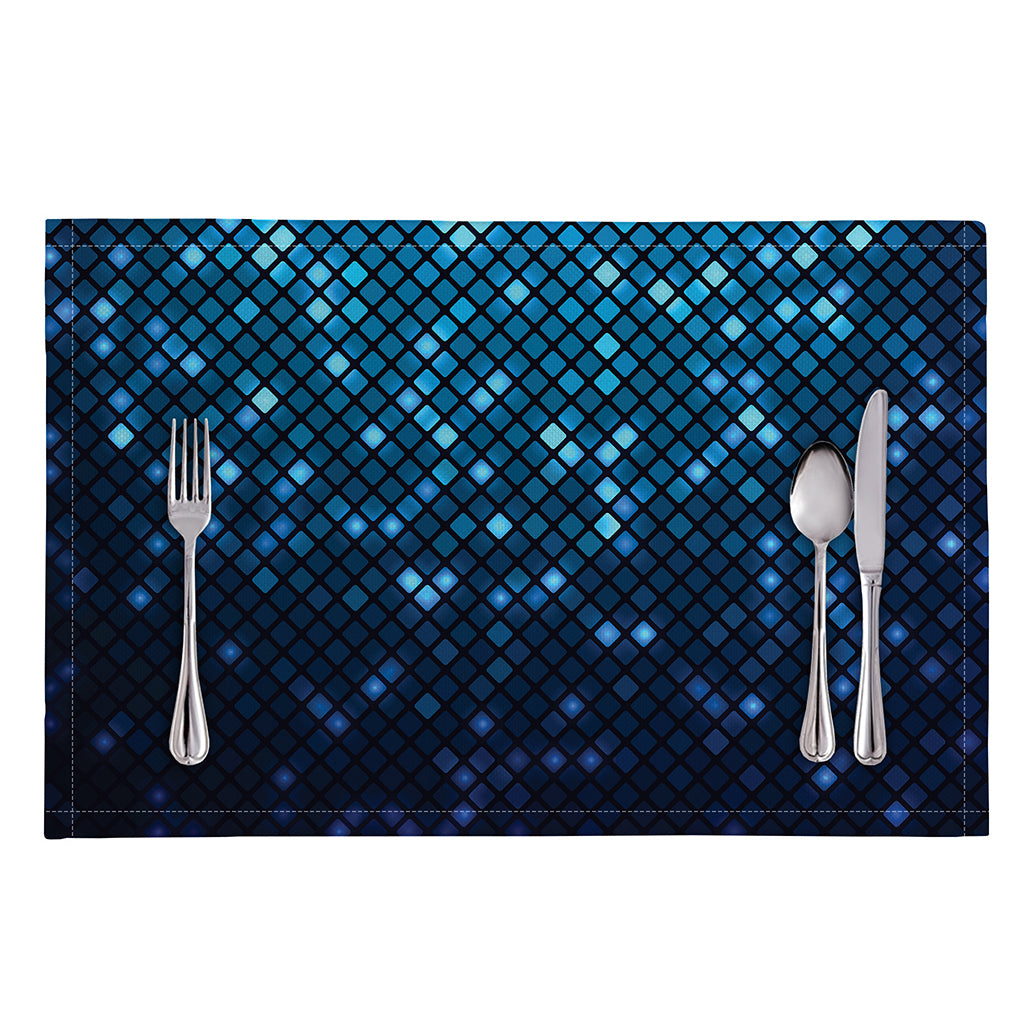 Blue Disco Lights Pattern Print Placemat