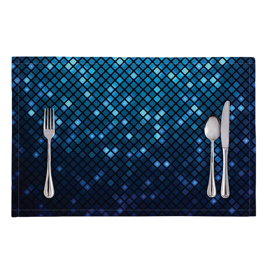 Blue Disco Lights Pattern Print Placemat