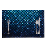 Blue Disco Lights Pattern Print Placemat