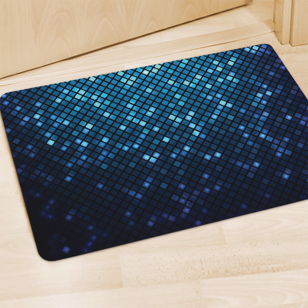 Blue Disco Lights Pattern Print Polyester Doormat