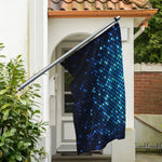 Blue Disco Lights Pattern Print Polyester Flag