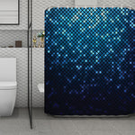 Blue Disco Lights Pattern Print Polyester Shower Curtain