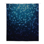 Blue Disco Lights Pattern Print Polyester Shower Curtain