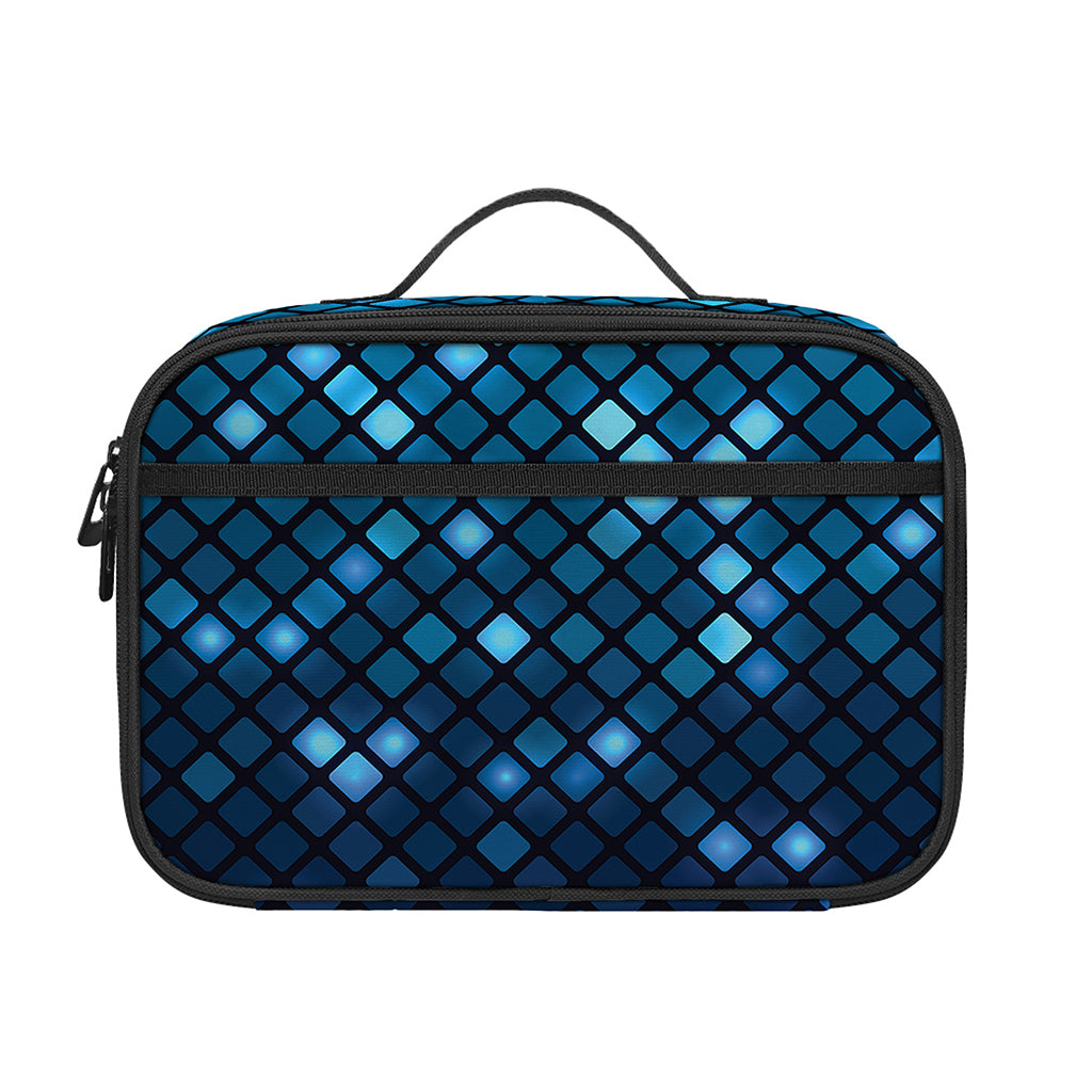 Blue Disco Lights Pattern Print Portable Lunch Bag