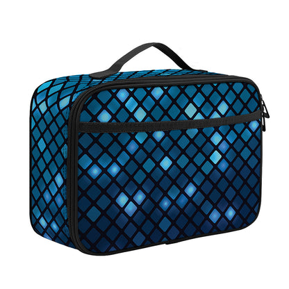 Blue Disco Lights Pattern Print Portable Lunch Bag