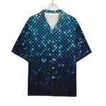 Blue Disco Lights Pattern Print Rayon Hawaiian Shirt