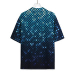 Blue Disco Lights Pattern Print Rayon Hawaiian Shirt