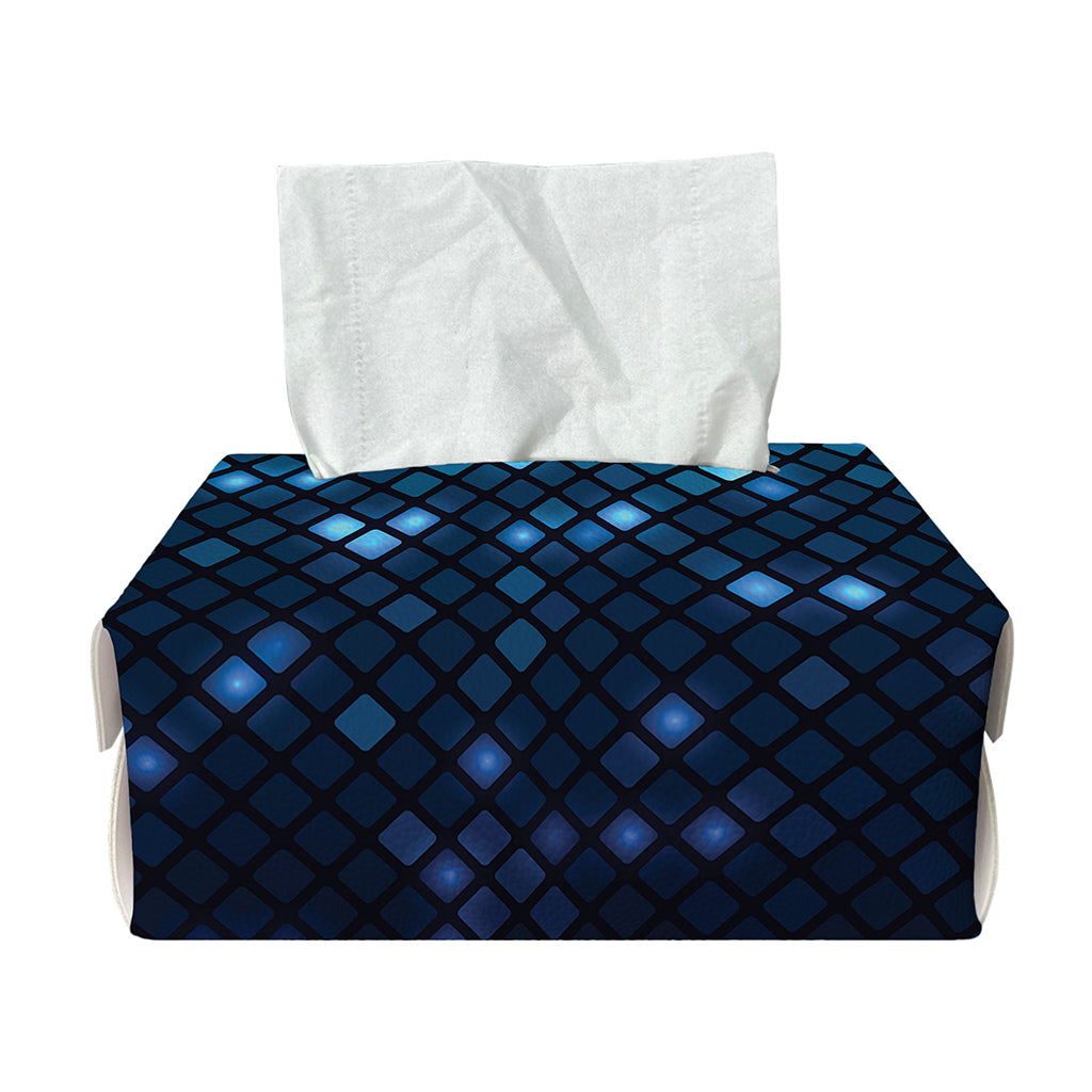 Blue Disco Lights Pattern Print Rectangle Tissue Box Cover