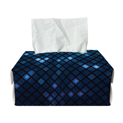 Blue Disco Lights Pattern Print Rectangle Tissue Box Cover