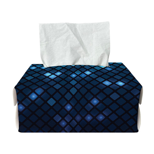 Blue Disco Lights Pattern Print Rectangle Tissue Box Cover