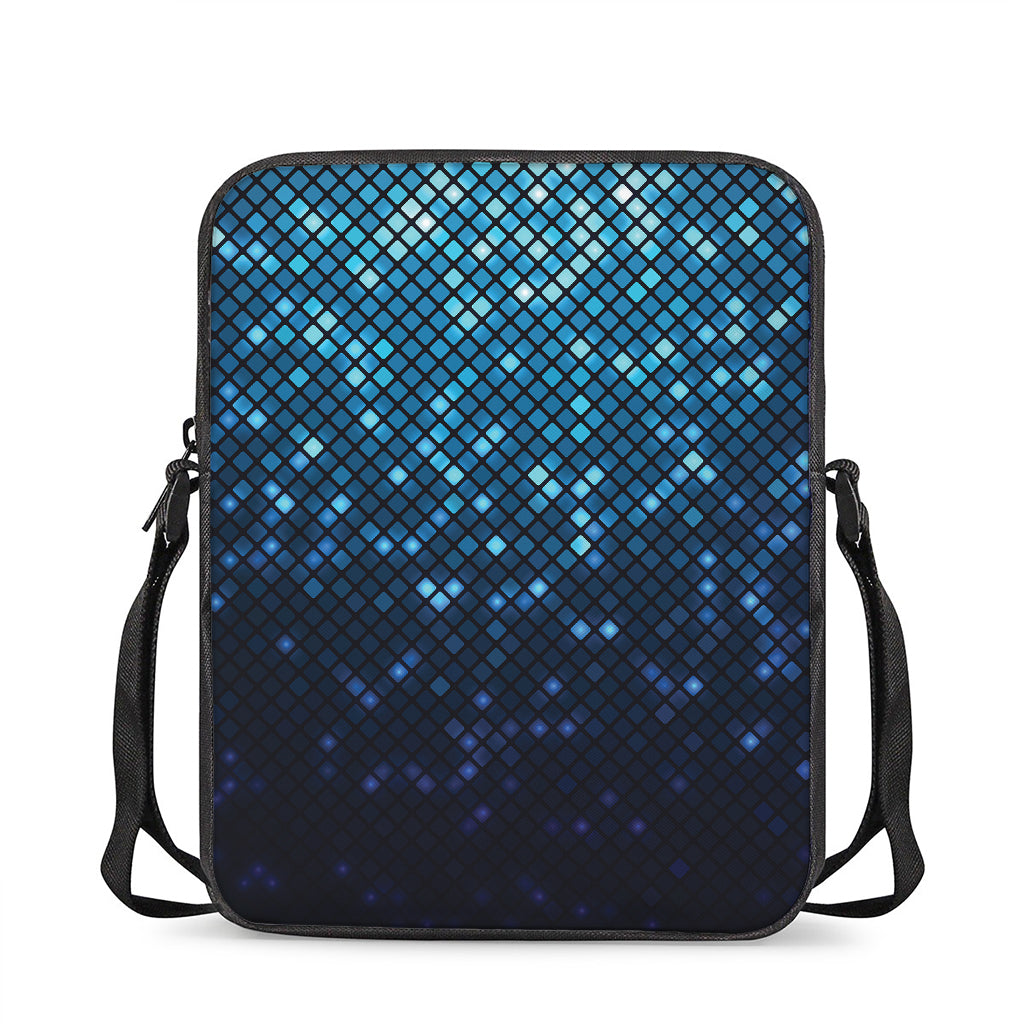 Blue Disco Lights Pattern Print Rectangular Crossbody Bag