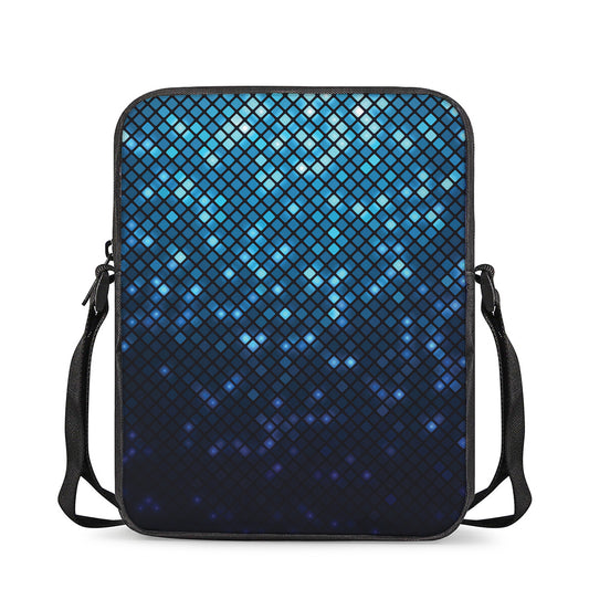 Blue Disco Lights Pattern Print Rectangular Crossbody Bag