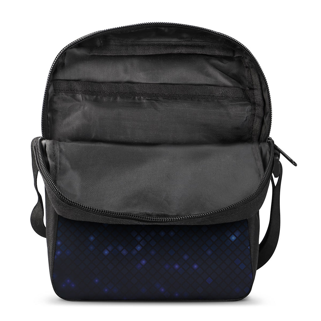 Blue Disco Lights Pattern Print Rectangular Crossbody Bag