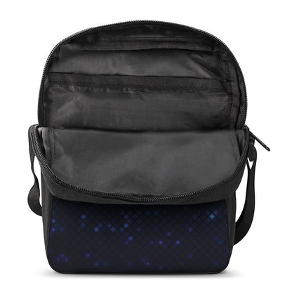 Blue Disco Lights Pattern Print Rectangular Crossbody Bag