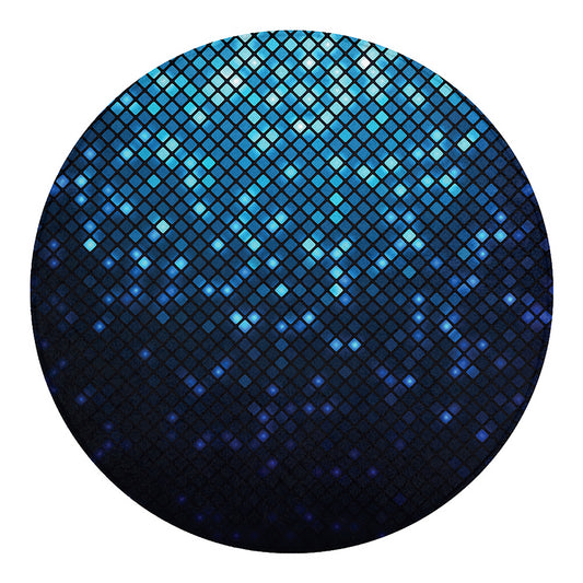 Blue Disco Lights Pattern Print Round Blanket
