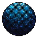 Blue Disco Lights Pattern Print Round Floor Mat