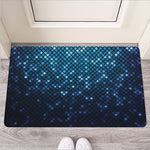 Blue Disco Lights Pattern Print Rubber Doormat