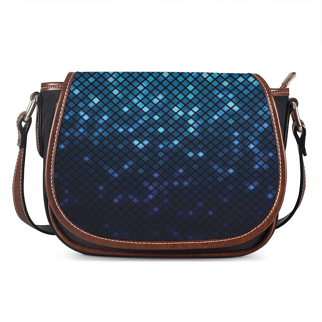 Blue Disco Lights Pattern Print Saddle Bag