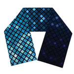 Blue Disco Lights Pattern Print Scarf
