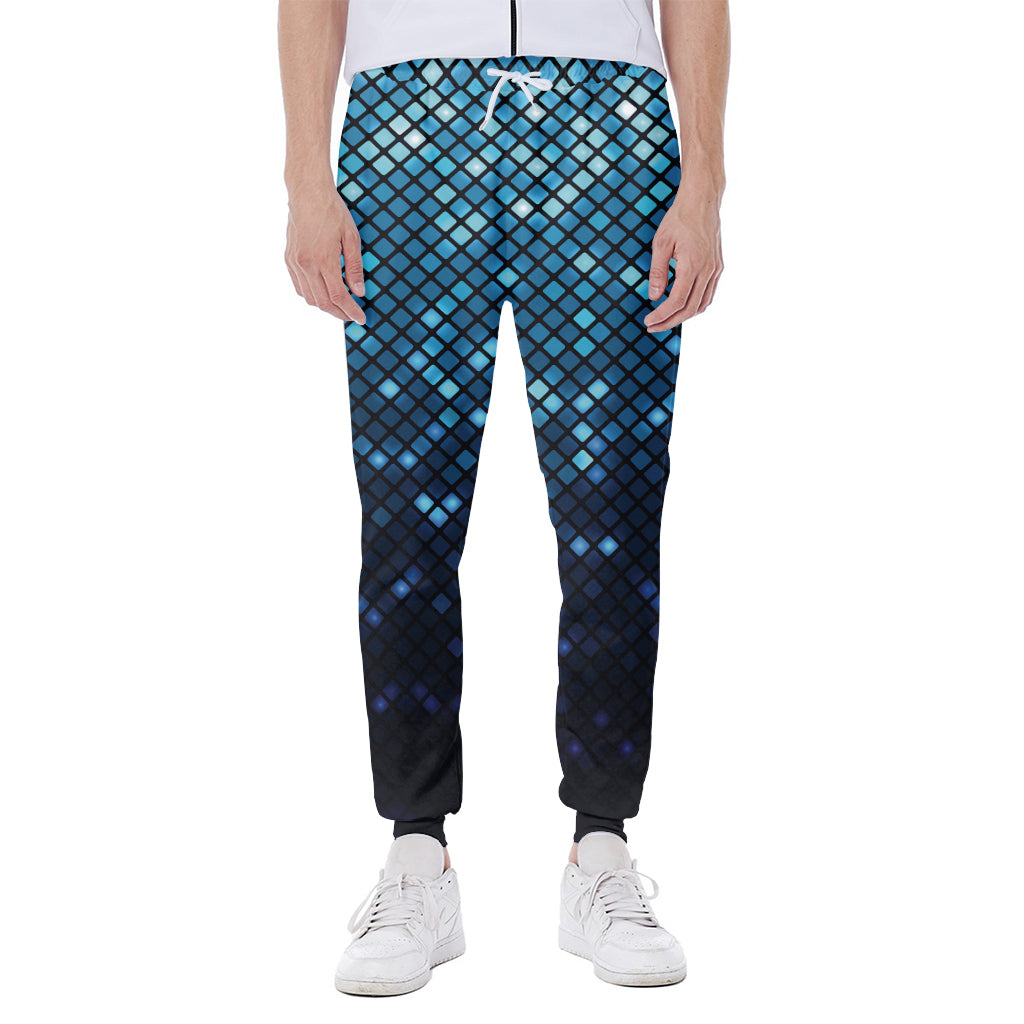 Blue Disco Lights Pattern Print Scuba Joggers