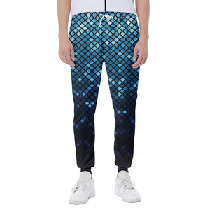 Blue Disco Lights Pattern Print Scuba Joggers