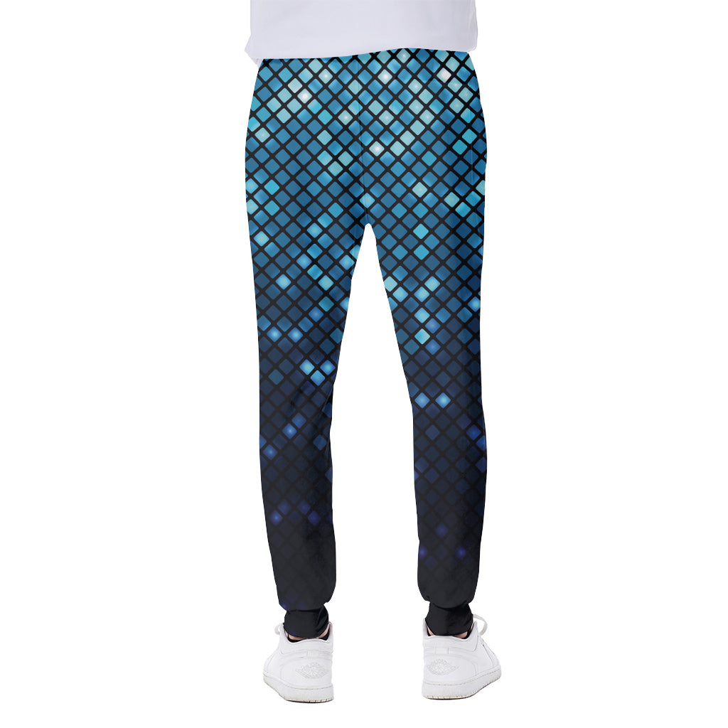 Blue Disco Lights Pattern Print Scuba Joggers