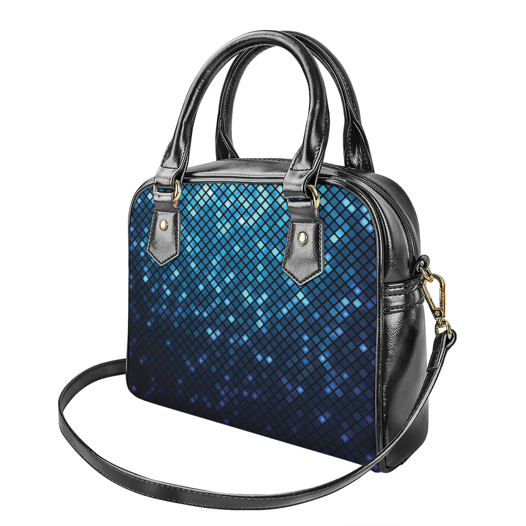 Blue Disco Lights Pattern Print Shoulder Handbag
