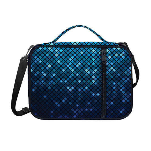 Blue Disco Lights Pattern Print Shoulder Strap Bible Bag