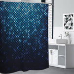 Blue Disco Lights Pattern Print Shower Curtain