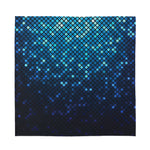 Blue Disco Lights Pattern Print Silk Bandana
